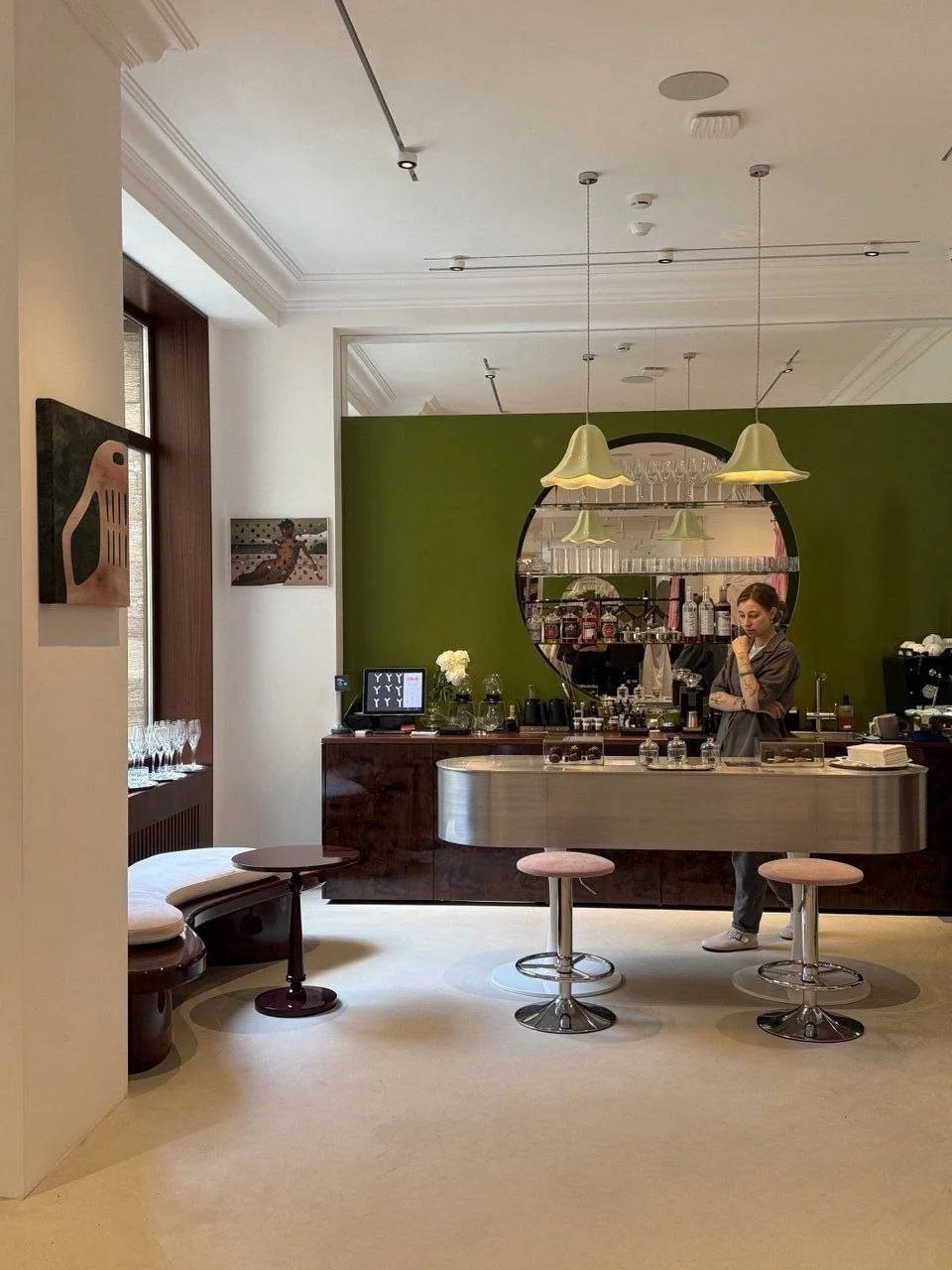 YUDASHKIN bar zone with artworks installed